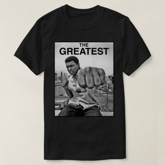 "史上最高" ムハンマド・アリ Tシャツ (デザイン正面)