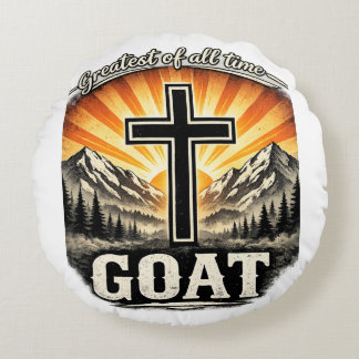 史上最高(GOAT) - キリスト教の十字架信仰 ラウンドクッション