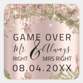 右おもしろいさん結婚はいつも右のゲーム スクエアシール