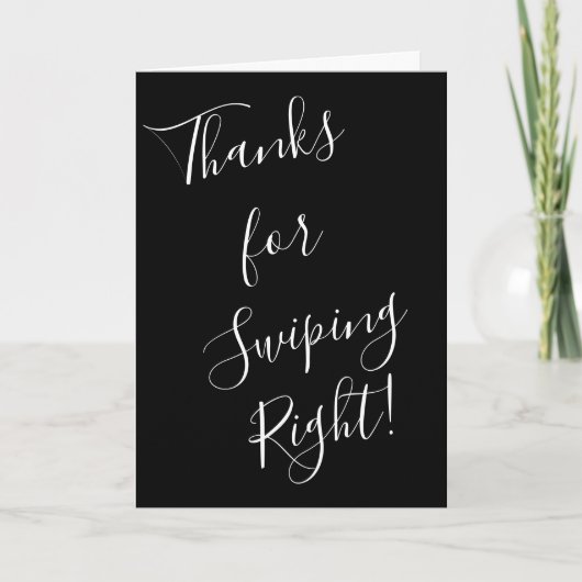 右おもしろいにスワイプす感謝しているバレンタインデーカード シーズンカード (正面)
