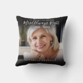 右おもしろい夫妻の写真記念日 クッション (裏面)