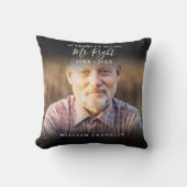 右おもしろい夫妻の写真記念日 クッション (正面)