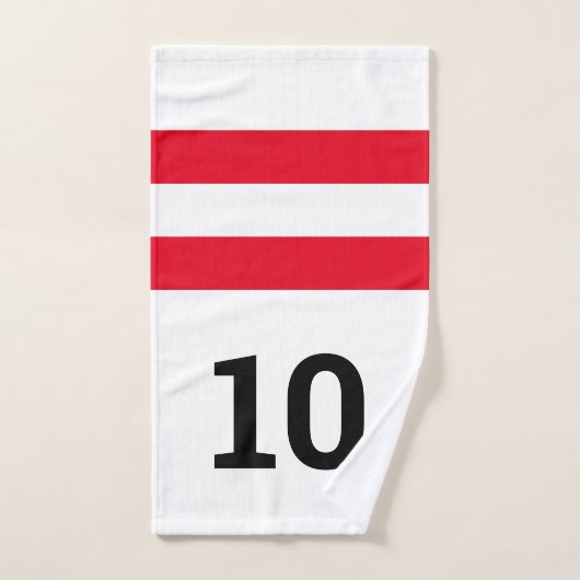 右おもしろい手用10ピンボウリングをする人、 クリケットの投手ボーリング  ハンドタオル (ハンドタオル)