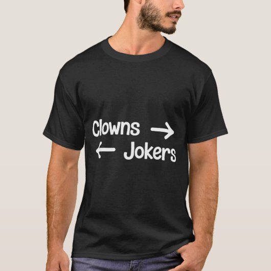 右にクラウン、左にジョーカー Tシャツ (正面)