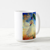 右にパラソルを置いたモネの女性 コーヒーマグカップ (正面右)