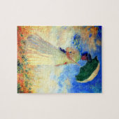 右にパラソルを置いたモネの女性 ジグソーパズル (横)