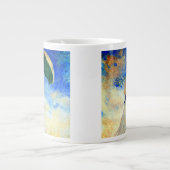 右にパラソルを置いたモネの女性 ジャンボコーヒーマグカップ (正面)