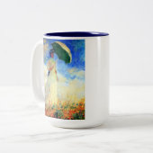 右にパラソルを置いたモネの女性 ツートーンマグカップ (正面左)