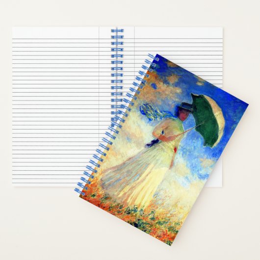 右にパラソルを置いたモネの女性 ノートブック (内側)