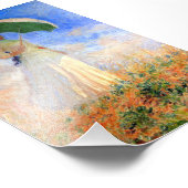 右にパラソルを置いたモネの女性 フォトプリント            (角)