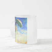 右にパラソルを置いたモネの女性 フロストグラスマグカップ (正面左)