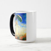 右にパラソルを置いたモネの女性 モーフィングマグカップ (正面左)