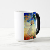 右にパラソルを置いたモネの女性 モーフィングマグカップ (正面右)