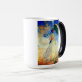 右にパラソルを置いたモネの女性 モーフィングマグカップ (正面右)