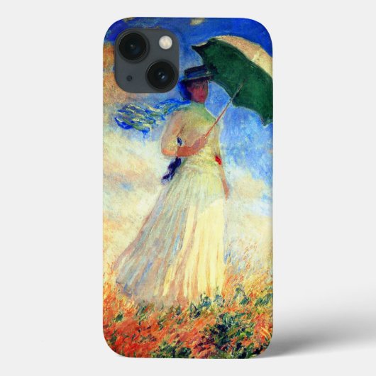 右にパラソルを置いたモネの女性 Case-Mate iPhoneケース (裏面)