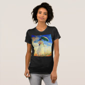 右にパラソルを置いたモネの女性 Tシャツ (正面フル)