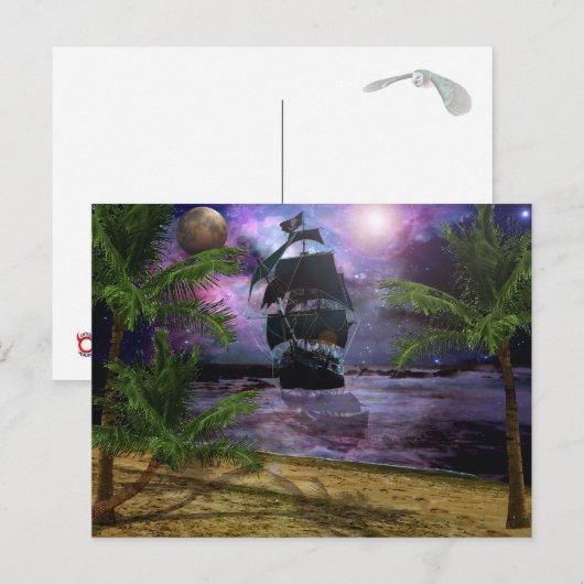 右に二つ星。 ポストカード (正面/裏面)