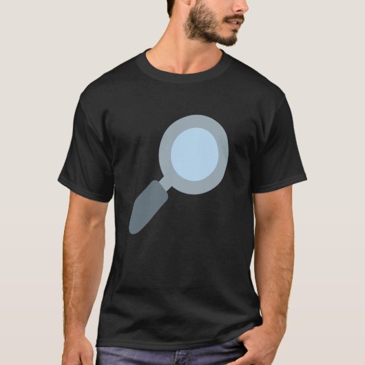 右に傾いた虫眼鏡 Tシャツ (正面)