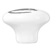 右に向かって座る灰色の猫 セラミックノブ (側面)