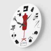 右に縫い付け ラージ壁時計 (傾斜)