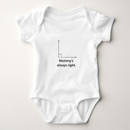 右のお母さん常に-おもしろいな数学 ベビーボディスーツ (正面)