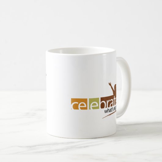 右のマグ-ロゴ--はであるもの祝って下さい コーヒーマグカップ (正面右)
