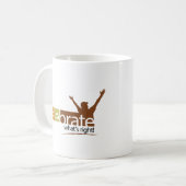 右のマグ-ロゴ--はであるもの祝って下さい コーヒーマグカップ (正面左)