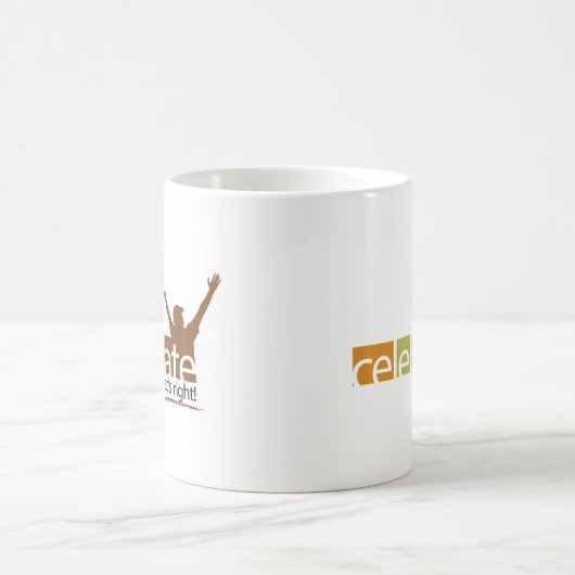 右のマグ-ロゴ--はであるもの祝って下さい コーヒーマグカップ (中央)