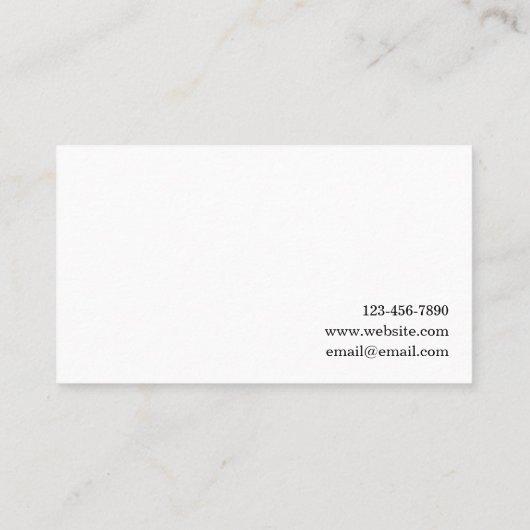 右のモダンな書道-単に 名刺 (裏面)