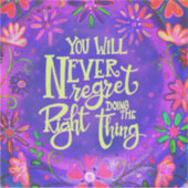 右の事物おもしろい紫のフローラインスピレーション シール (正面)