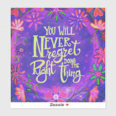 右の事物おもしろい紫のフローラインスピレーション シール (シート)