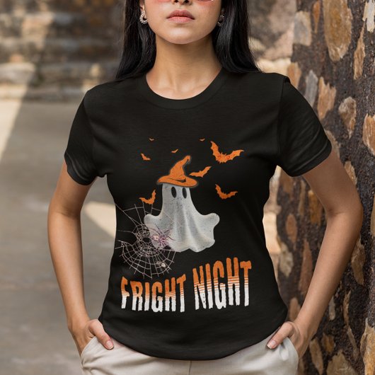 右の夜のハロウィン不気味イン Tシャツ