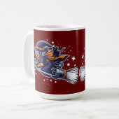 右の夜のフライト:魔女のテクイのハロウィーン コーヒーマグカップ (正面左)