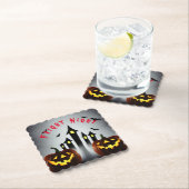 右の夜の不気味なハロウィンジャック'oランタン ペーパーコースター (インサイチュ)