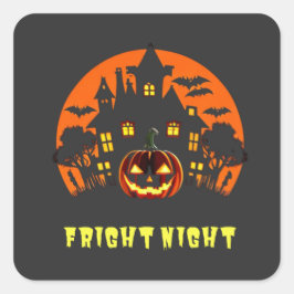 右の夜ハロウィーン スクエアシール