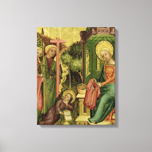 右の翼からの天使の訪問 キャンバスプリント (正面)