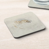 右の裏面に直面する身をかがめるキツネの勉強: fain コースター (左側)