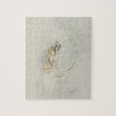 右の裏面に直面する身をかがめるキツネの勉強: fain ジグソーパズル (縦)