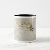 右の裏面に直面する身をかがめるキツネの勉強: fain ツートーンマグカップ (中央)