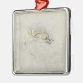 右の裏面に直面する身をかがめるキツネの勉強: fain メタルオーナメント (左)