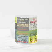 右の言葉～曇りガラスのマグカップ/利他主義 フロストグラスマグカップ (正面左)