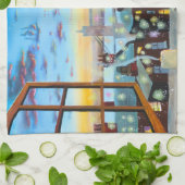 右への第2星。 ピーターパンは芸術をインスパイア キッチンタオル (折り畳み)