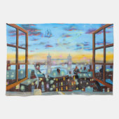 右への第2星。 ピーターパンは芸術をインスパイア キッチンタオル (横)