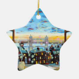 右への第2星。 ピーターパンは芸術をインスパイア セラミックオーナメント