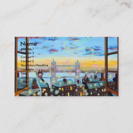 右への第2星。 ピーターパンは芸術をインスパイア 名刺 (正面)
