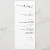 右アラインモダンエレガントなウェディングディナー メニュー (正面)