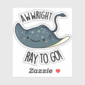 右エイからスティングレイおもしろいプンへ シール (シート)