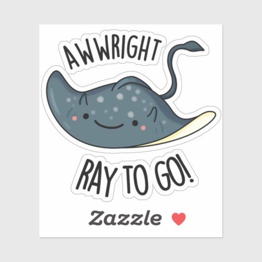 右エイからスティングレイおもしろいプンへ シール (シート)