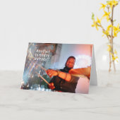 右オンタイムポケットドラマーパーカッション誕生日 カード (黄色い花)