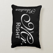 右スクロール文字白黒パーソナライズされた アクセントクッション (裏面(縦))